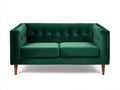 Divano a due posti - Velluto-Legno - 178 x 88 x 84 cm - Verde smeraldo - Stile contemporaneo capitonné