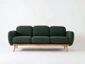 Divani a 3 posti - Tessuto-Legno - 206 x 86 x 84 cm - Verde scuro - Stile moderno di metà secolo