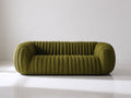 Divani a 3 posti - Tessuto - 215 x 95 x 75 cm - Verde oliva - Stile organico moderno