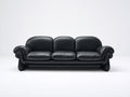 Divani a 3 posti - Pelle - 218 x 96 x 88 cm - Nero - Stile moderno scultoreo