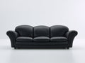 Divani a 3 posti - Pelle - 216 x 94 x 90 cm - Nero - Stile moderno con braccioli curvi
