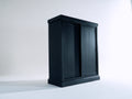 Armadio con ante scorrevoli - Legno - 148 x 58 x 198 cm - Nero - Classico moderno