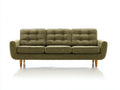 Divani a 3 posti - Tessuto-Legno - 207 x 87 x 89 cm - Verde oliva - Stile moderno di metà secolo