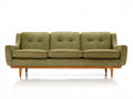 Divani a 3 posti - Tessuto-Legno - 208 x 86 x 88 cm - Verde oliva - Stile moderno di metà secolo