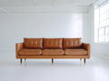 Divani a 3 posti - Pelle-Legno-Metallo - 210 x 88 x 85 cm - Marrone cognac - Stile moderno di metà secolo
