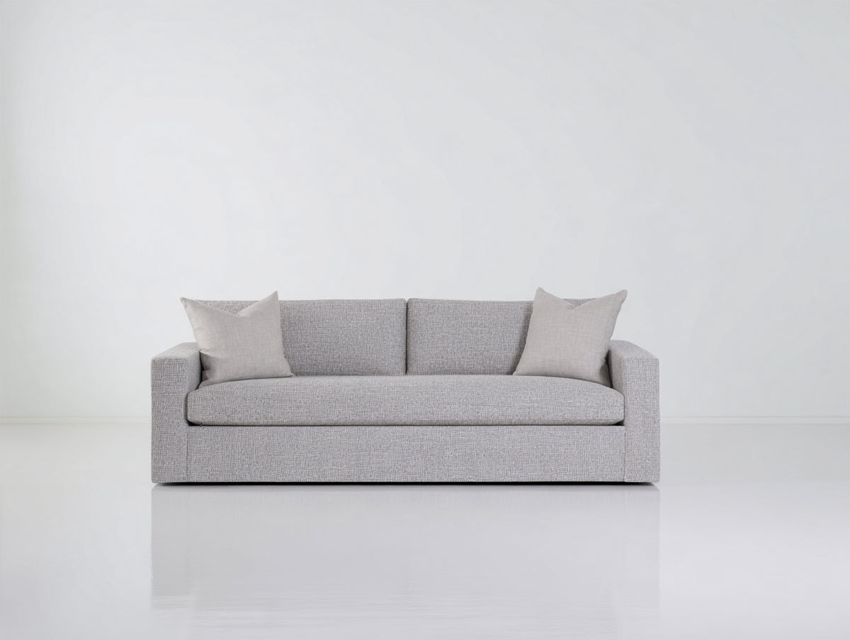 Divano a due posti - Tessuto - 186 x 89 x 82 cm - Grigio chiaro - Stile minimalista contemporaneo