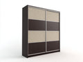 Armadio con ante scorrevoli - Legno-Sughero-Metallo - 160 x 58 x 205 cm - Marrone scuro-Beige-Argento - Moderno
